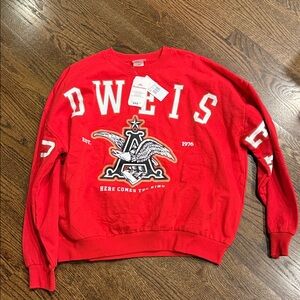 Budweiser Bold Red Crewneck Sweater men’s XL new
